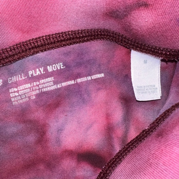 Aerie Chill Play Move Burgundy Split Dye Multicolor Cotton Leggings Size M - Picture 9 of 12